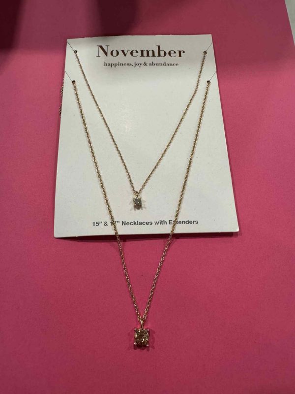 November Birthstone Necklace Set