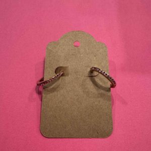 Pink Rhinestone Hoop Earring