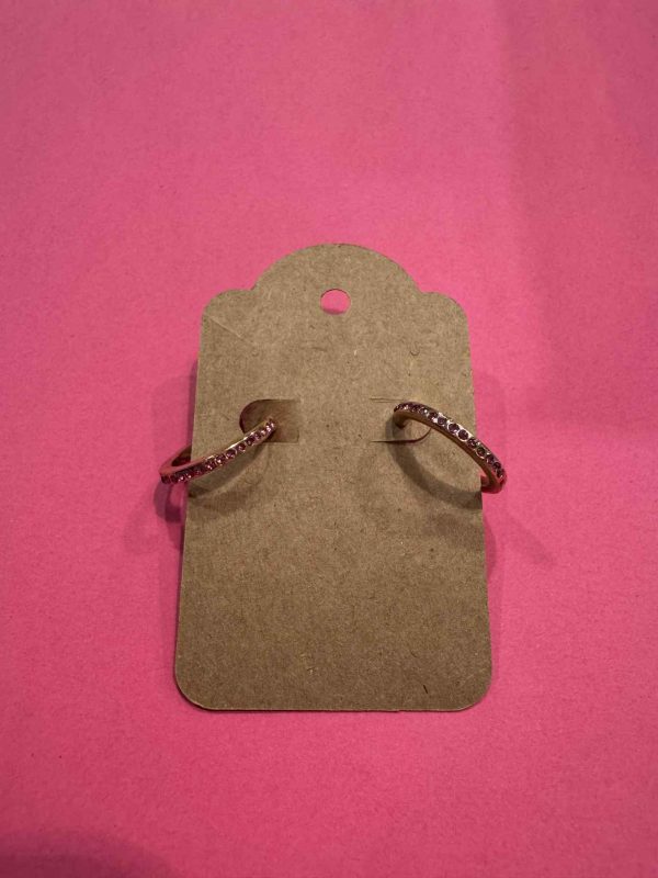 Pink Rhinestone Hoop Earring